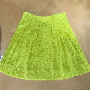 Anthropologie Chartreuse Lace Skirt By HD in Paris
